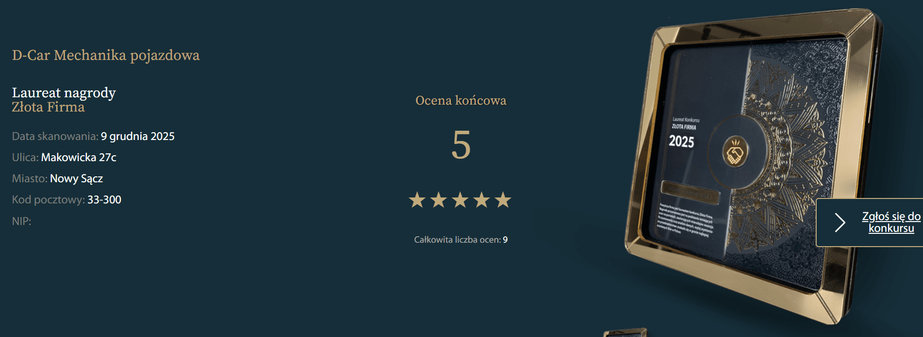 Złota Firma — Laureat 2025